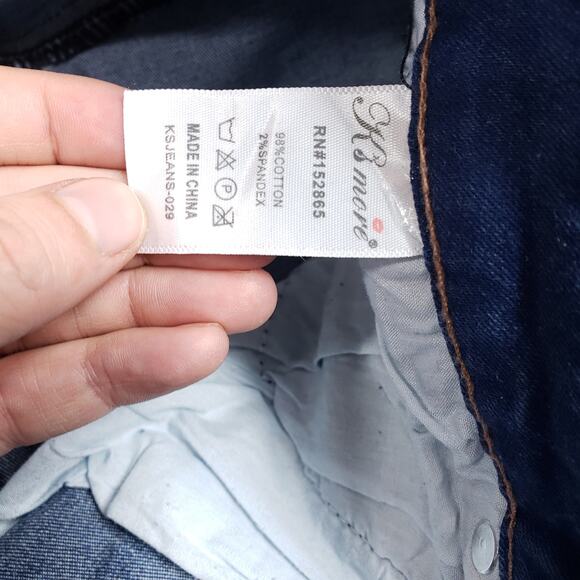 K's More Destressed Raw Hem Skinny Medium Wash Denim Jeans Women's Size 13 - Picture 5 of 9